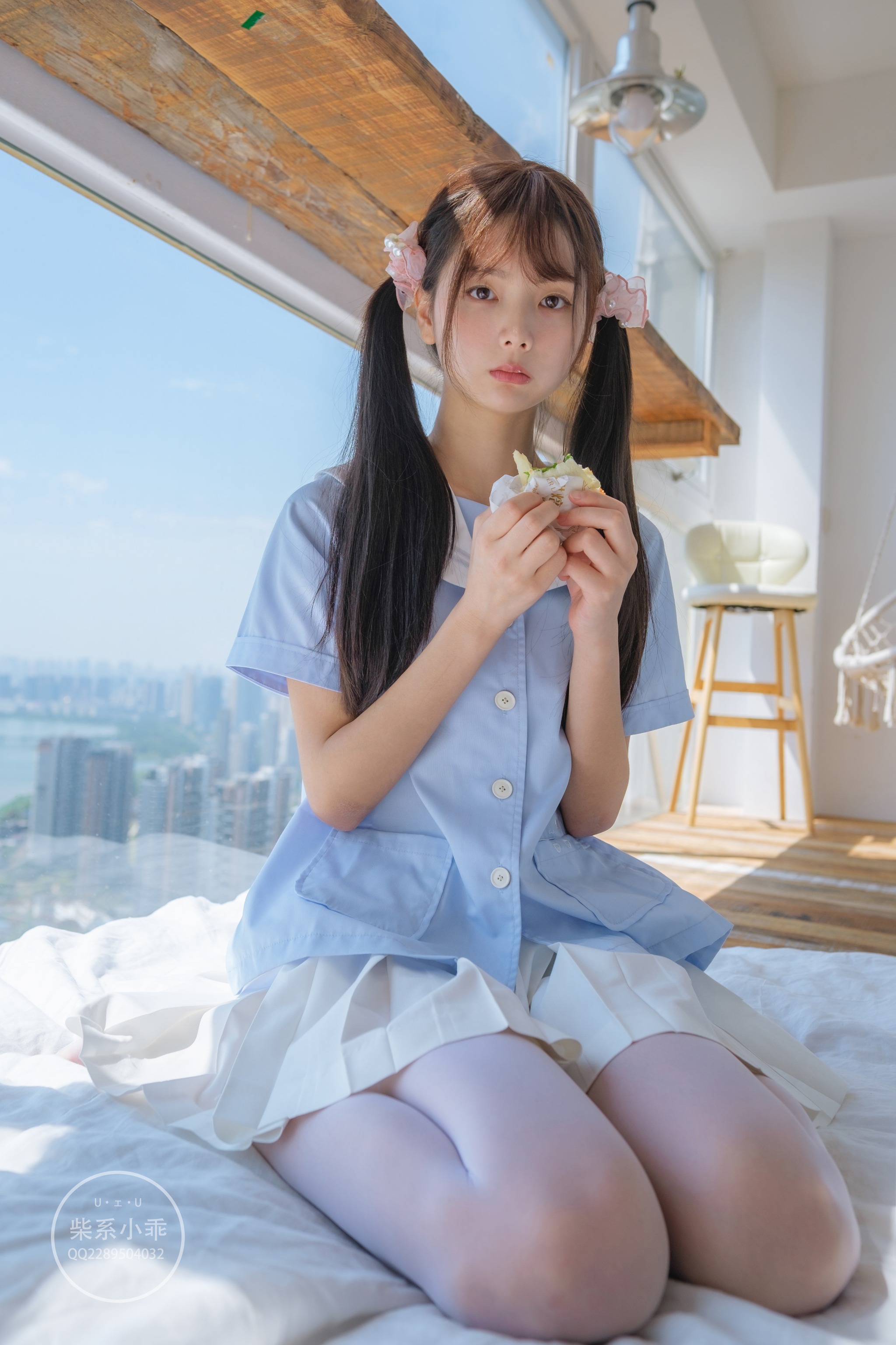 稚乖画册 - NO.001 晴空-01 白丝双马尾jk [79P]-XikXak
